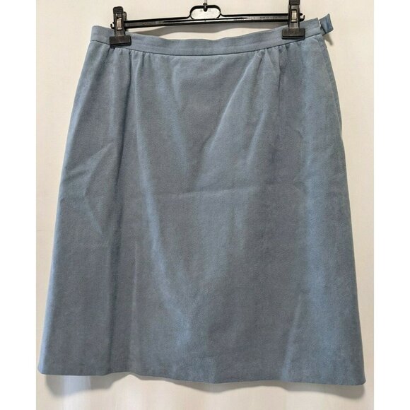 Vintage Women Suede Skirt Gray Lined Pencil Side Zipper Size 1X( 14W-16W) - Picture 1 of 9